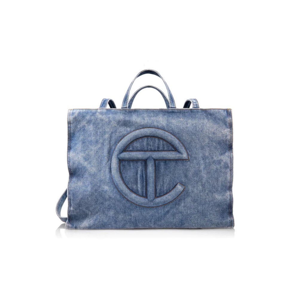 Large Telfar denim shopping bag